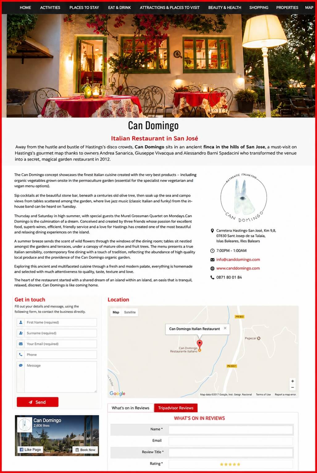 Sales Page Example when Advertise with us What's on in Durham.com